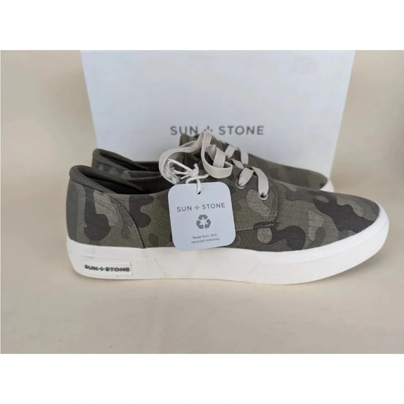 NIB Men's Sun + Stone Kiva Lace-up Sneakers. Size 10M. Camo - Picture 5 of 14